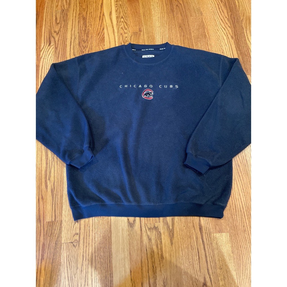 Gear For Sports Mens Fleece Sweatshirt XXL Navy Blue Chicago Cubs Vintage 90s